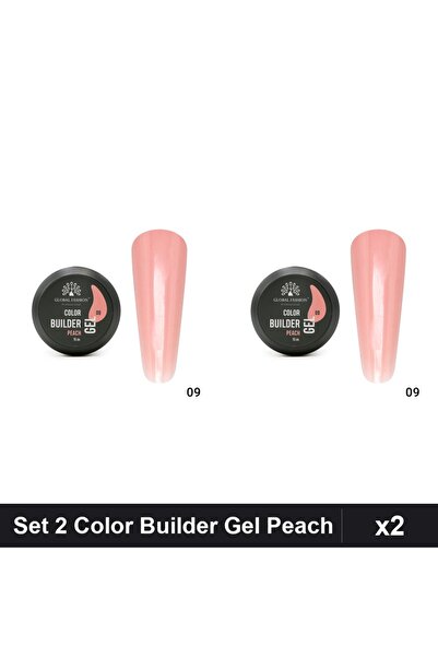 Makeup Set 2 Color Builder UV Gel 15g Global Fashion, Peach Shade No.09, Nail...