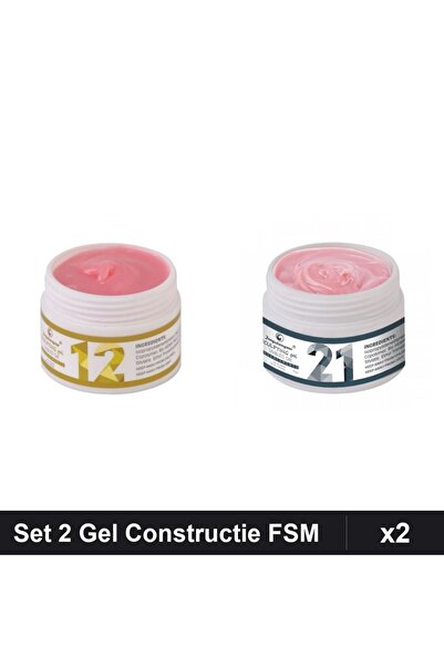 Makeup Set 2 Gel Constructie UV LED FSM 15g, Nuante 12 și 21, Builder Gel Pro...