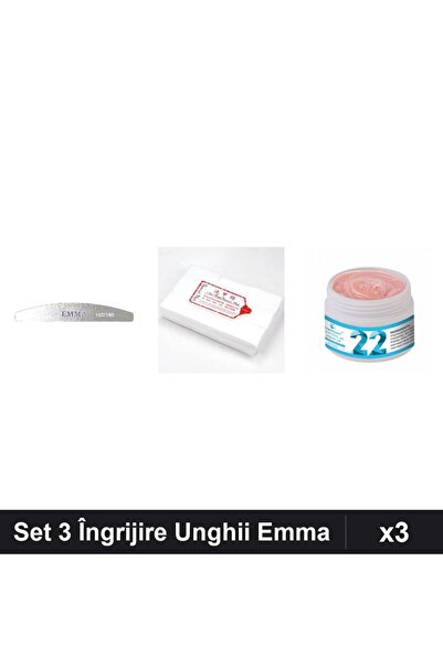 Makeup Set 3 Îngrijire Unghii Emma, Pilă 100/180, Gel Construcție UV LED 15g,...