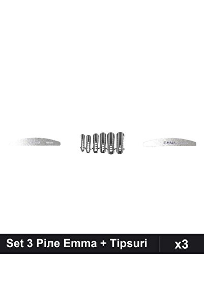 Makeup Set 3 Piле Unghii Emma 120/150 și 150/240, Tipsuri Reutilizabile 120 buc