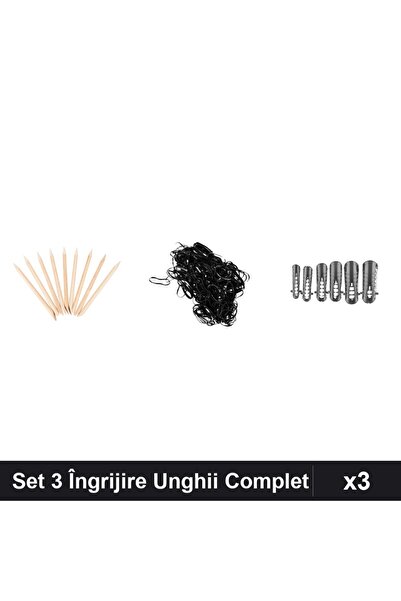 Makeup Set 3 Îngrijire Unghii - Betisoare Portocal, Elastice Păr Silicon, Tip...