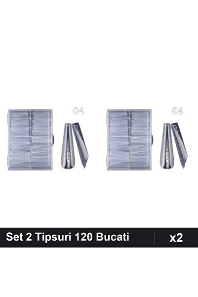 Makeup Set 2 Tipsuri Unghii Reutilizabile 120 Bucati, Manichiura Profesionala...