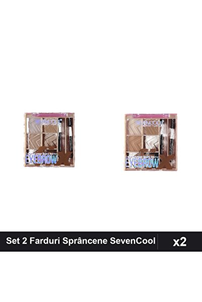 Makeup Set of 2 SevenCool Eyebrow Powders No. 2 and No. 3, Professional Makeup