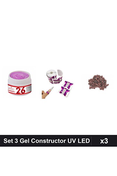 Makeup Set 3 Îngrijire Unghii - Gel Constructor UV LED 15g, Șabloane Fluture ...