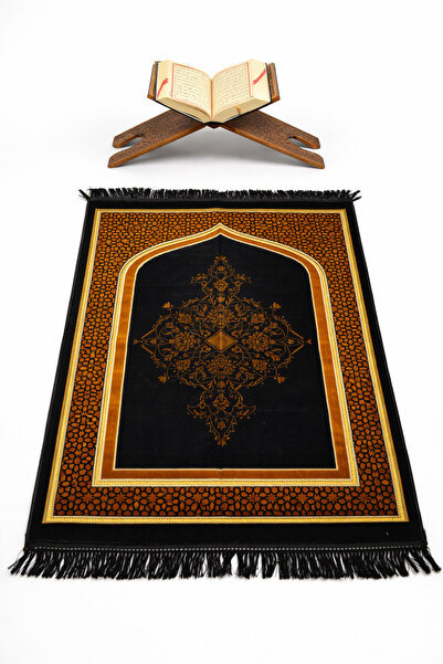 Bilenler Mihrap Patterned Velvet Prayer Rug K0225
