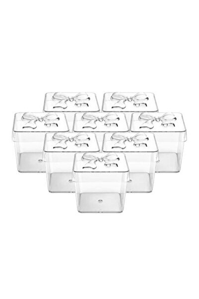 Generic طقم أكواب حلى بلاستيك بغطاء