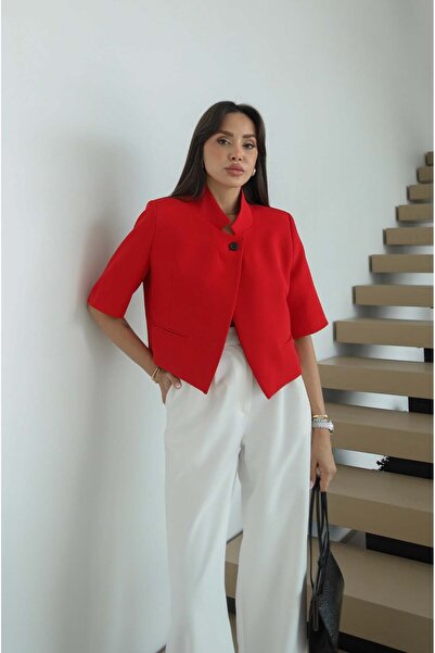 Havoş Jachetă roșie Sanford Crop Blazer