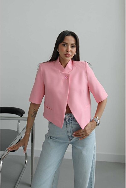 Havoş Pink Sanford Crop Blazer Jacket