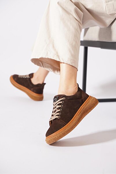 Nenasa Cork Sole Encapsulated Genuine Leather Women's Sports Shoes Coffee Suede