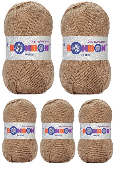 atastore2017 5 Pieces Festival Glitter Knitting Yarn Wool Color No:672