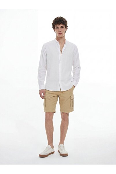 Ltb Beige Shorts with Short Pocket Detail