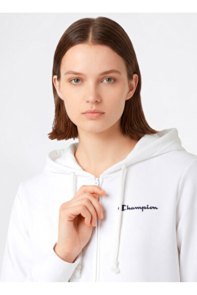 Champion 118406-WW001 Full Zip Hoodie Sweats Beyaz Kadın Zip Ceket