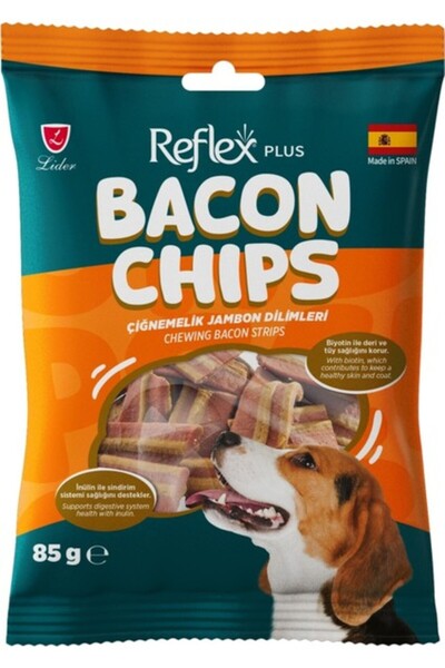 Reflex Plus Bacon Chips Chewing Strips Çiğnemelik Jambon Dilimleri 85GR -TY56...