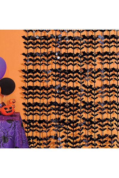 Zumzeria Perdea decorativă de Halloween cu lilieci negri 1x2cm
