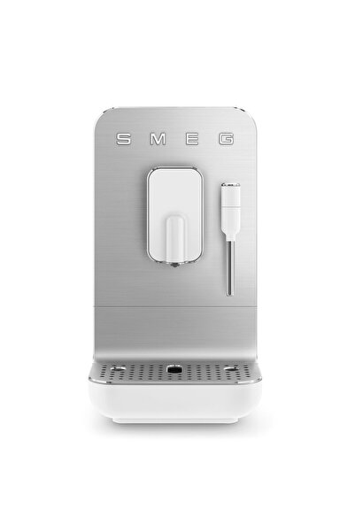 SMEG ماكينة صنع قهوة إسبريسو أوتوماتيكية على طراز الخمسينيات، باللون الأبيض