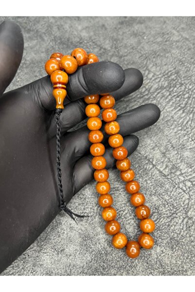 Mos Tespih High-End Collectible Crimped Amber Prayer Beads with Old Rope Tassels