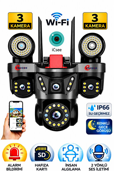 Blackbird Game Center Esvision ES-9003 3 Lensli 9MP Akıllı WiFi Ptz Kamera Ge...