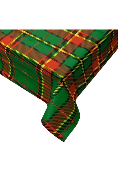 Zumzeria Christmas Decorative Tablecloth in Red and Green PEVA Checkered 180x...