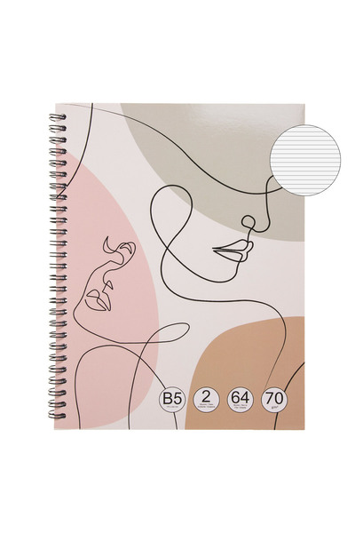 Zumzeria B5 Dictation Notebook with Abstract Pattern, Spiral & 2 Subjects - 64F
