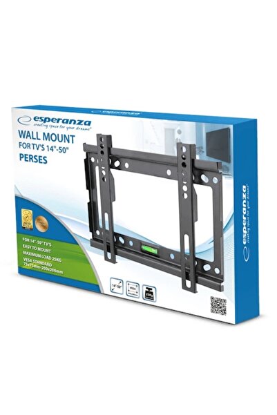 ESPERANZA Perseus Wall TV Mount, 14”-50”, VESA 75x75–200x200, 25 kg Capacity,...