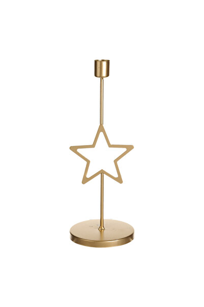 Zumzeria Suport decorativ de Crăciun auriu metalic cu model de stele Ø10x27cm