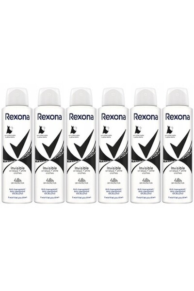 Rexona Set 6x Antiperspirant Invisible Black&White for women 150ml