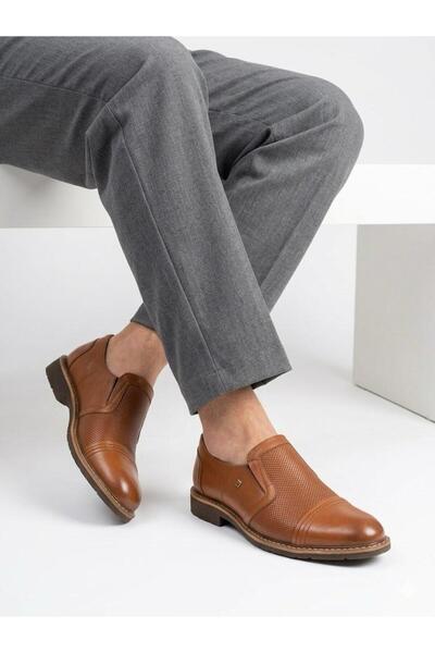 Voyager Men's tan genuine leather orthopedic insole lightweight casual shoes