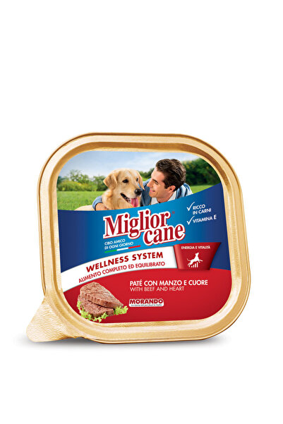 MORANDO Miglior Cane Paté with Beef and Heart Wet Dog Food (150g, Pack of 12)