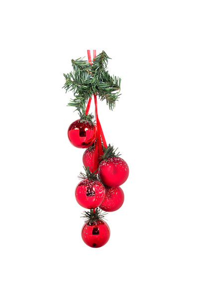 Zumzeria Ghirlandă decorativă de Crăciun cu 6 globuri roșii de 30cm