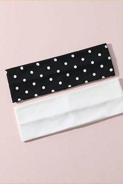 New Obsessions Jersey Black White and White 2Pcs Hair Band