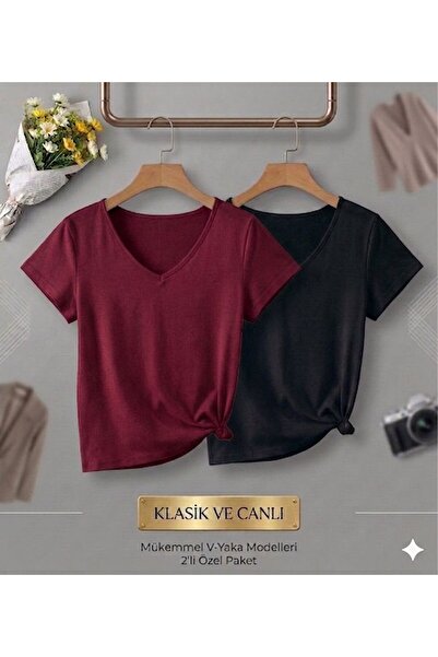 BW Bravely Wear 2-Pack V-Neck Regular Fit (Plain, Unprinted) T-Shirt