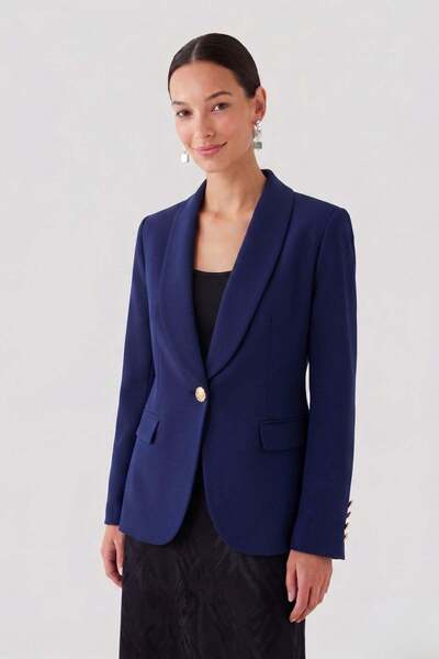 Shopping Shop Gold Accessory Buttoned Jacket Laci