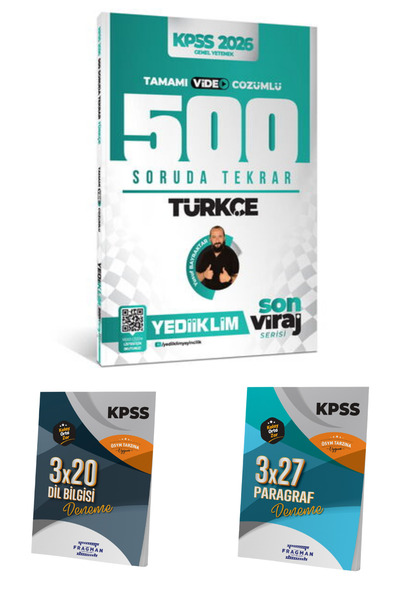 Yediiklim Yayınları KPSS Son Viraj Serisi Türkçe 500 Soruda Genel Tekrar Kamp...