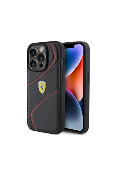 Ferrari FEHCP15LPTWK IPHONE 15 PRO 6.1 " NEGRU/NEGRU CARCASA RIGIDA LOGO META...