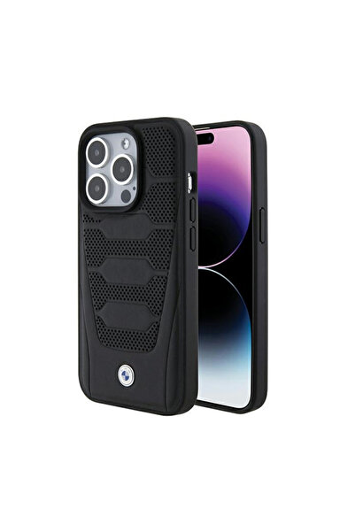 BMW BMHCP15X22RPSK Apple iPhone 15 Pro Max Husă din piele cu model negru