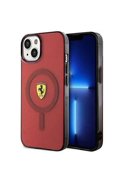 Ferrari Husă Translucidă MagSafe pentru iPhone 14 (Roșu)