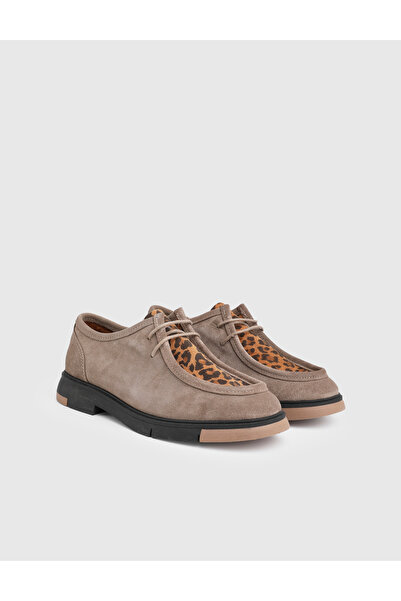 İLVİ Ferguson Genuine Suede Leather Women's Mink Oxford Shoes