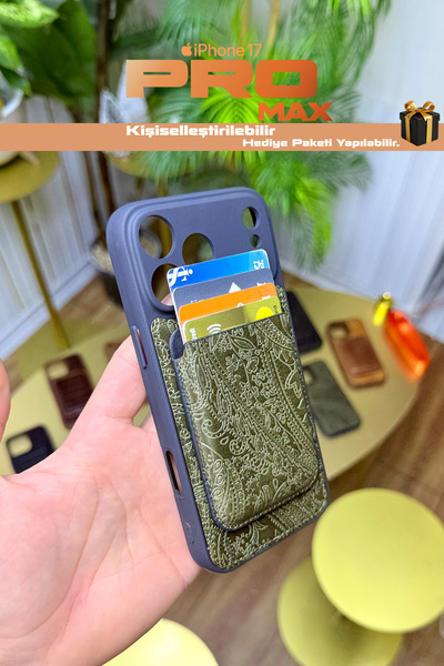 CüzCan iPhone 17 Pro MAX Uyumlu Hakiki Deri Magsafe Kartlıklı Premium Kılıf -...