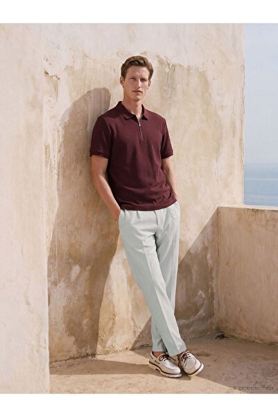 LC Waikiki Southblue Regular Fit Men's Pleated Fabric Trousers