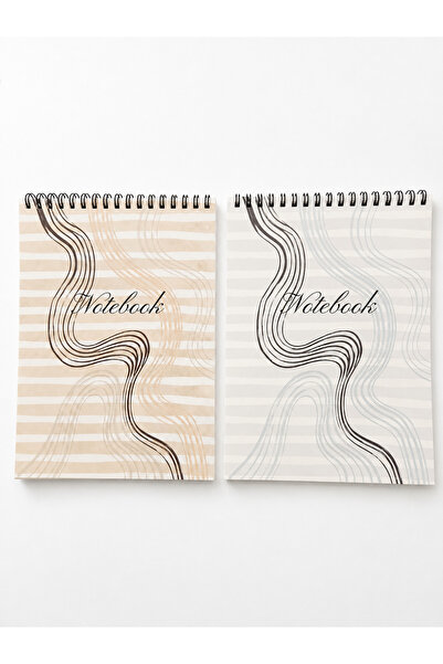 Kapudan Set of 2 Lined Notebooks / A5 Size Double Cardboard Cover 60 X 2 Sheets