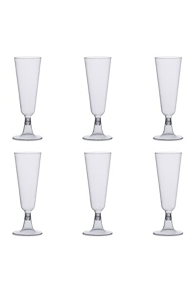 Zumzeria Transparent Reusable Plastic Champagne Glasses Set 150ml - 6pcs