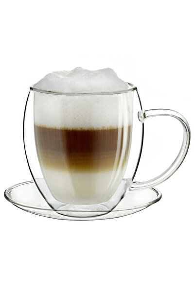 Creano Cană termică XXL Creano, 400 ml, sticlă borosilicată, cu pereți dubli,...