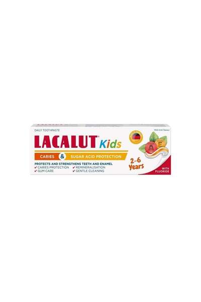 LACALUTE Lacalut Kids Toothpaste for Children 2-6 Years Light Mint Flavor-55Ml