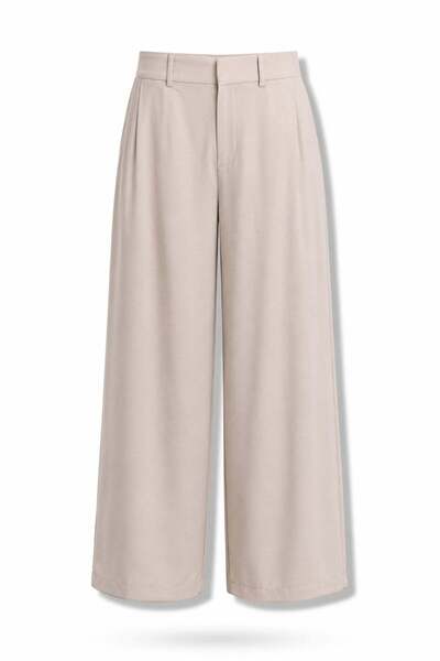 5in1Canpolat Beige Tencel Trousers 17574