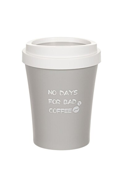 Zumzeria Gray Office Trash Can with Lid Ø16x21cm - 2.2L