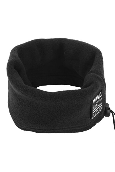 Zumzeria Eșarfă circulară din fleece negru cu șnur și patch țesut 'UCB' pentr...