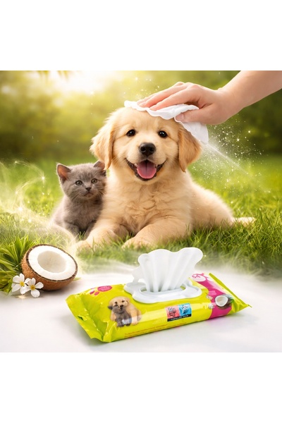 Zumzeria Șervețele pentru animale de companie cu parfum de cocos - 54 bucăți