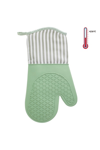 Zumzeria Mint Green Silicone Glove with Striped Fabric