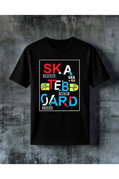 COMVİCHO Skateboard Urban Printed Oversize T-Shirt