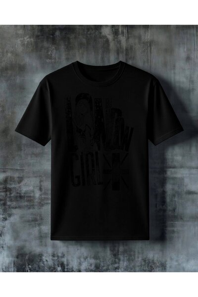 COMVİCHO War Girl Black and White Printed Oversized T-Shirt